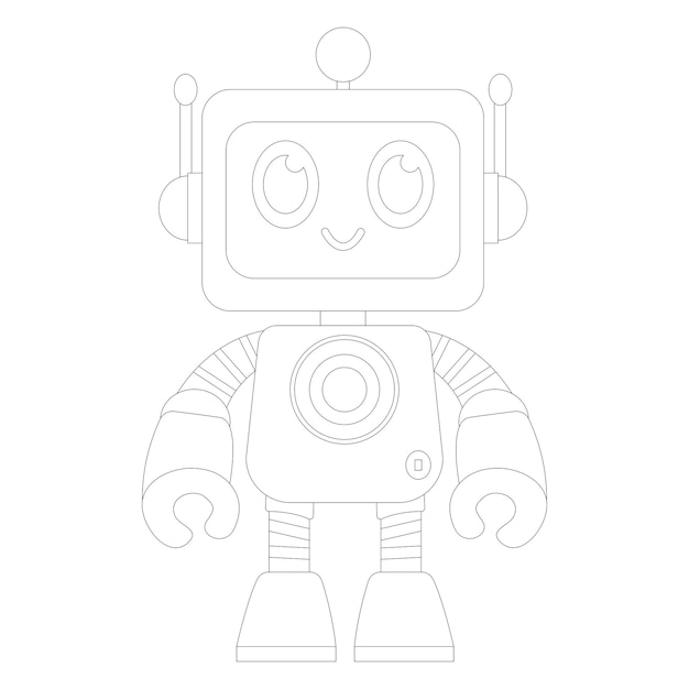 Vriendelijke robot met een vierkant hoofd