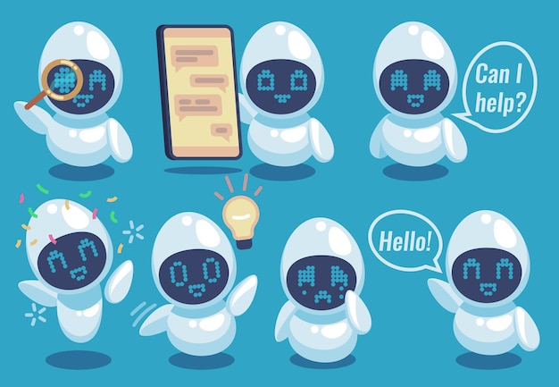 Vriendelijke robot online helper illustratie