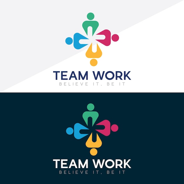 Vriendschap eenheid mensen zorg logo Creatieve mensen logo Teamwork Connectiviteit Premium logo