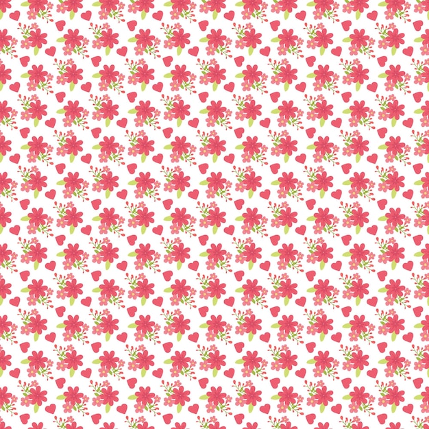 Vrij vector valentine bloemen patroon in februari