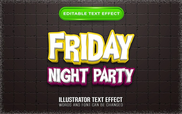 Vrijdagavond feest illustratie teksteffect