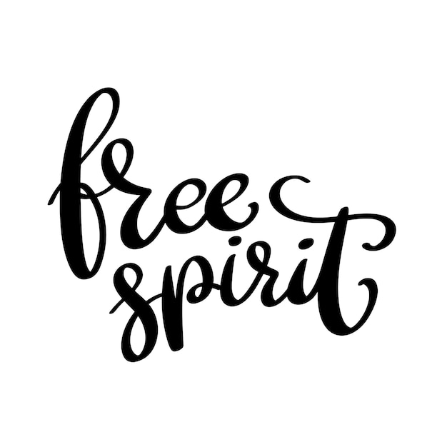 Vrije geest Handtekening lettering citaat Vector illustratie