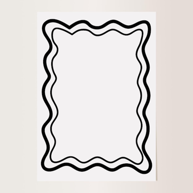 Vector vrije golvende curvy frame border grillige handgetekende minimalistische