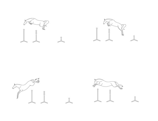 Vector vrije sprongpaarden omschrijving voor kleurplaat