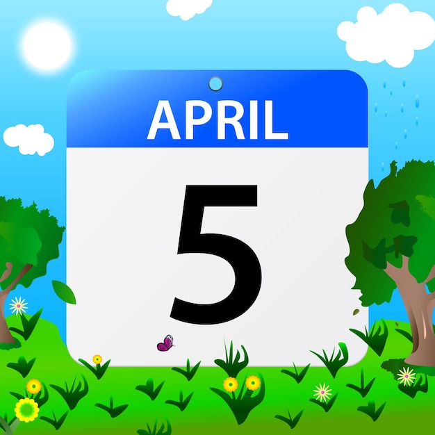 Vector vrije vector april data op platte ontwerp vector kalender