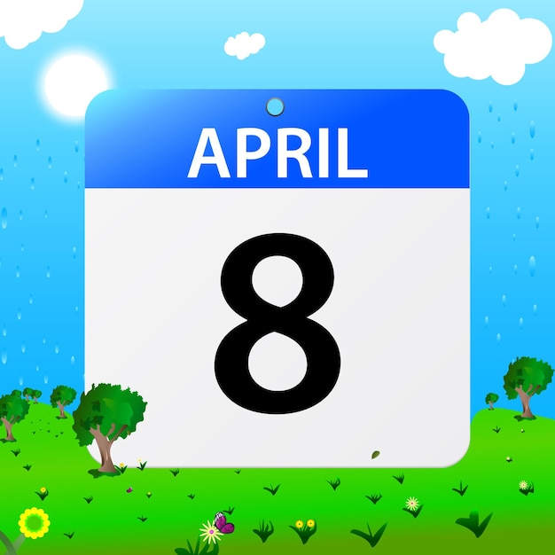 Vector vrije vector april data op platte ontwerp vector kalender