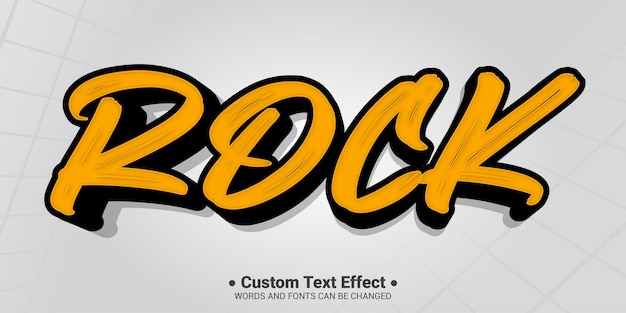 Vrije vector bewerkbare tekst effect moderne 3d rock en lettertype stijl