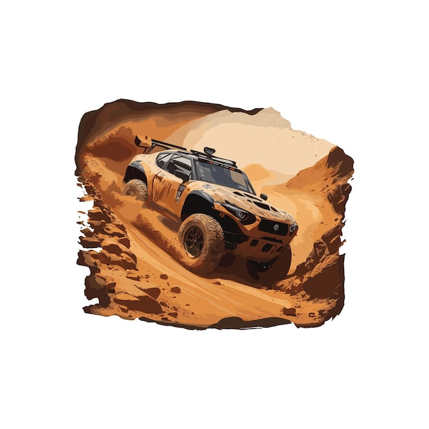 Vrije vector een robuuste off-road auto met modder t-shirt ontwerp