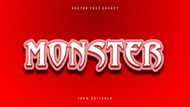 Vrije vector monster tekst effect bewerkbare tekst effect