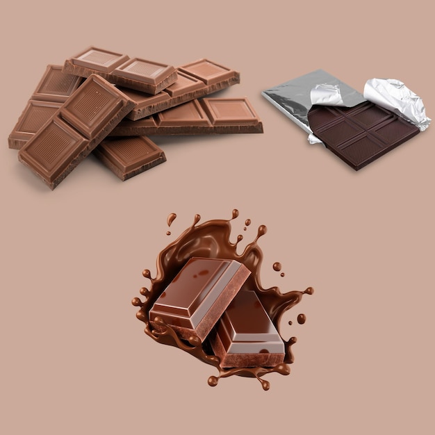 Vrije vector realistische chocolade illustratie