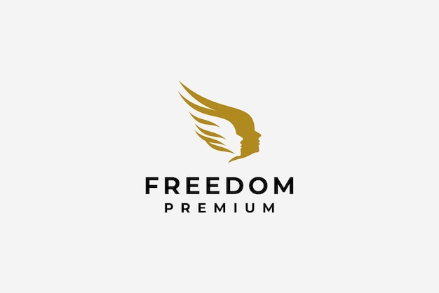 Vrijheid gezicht menselijk logo premium