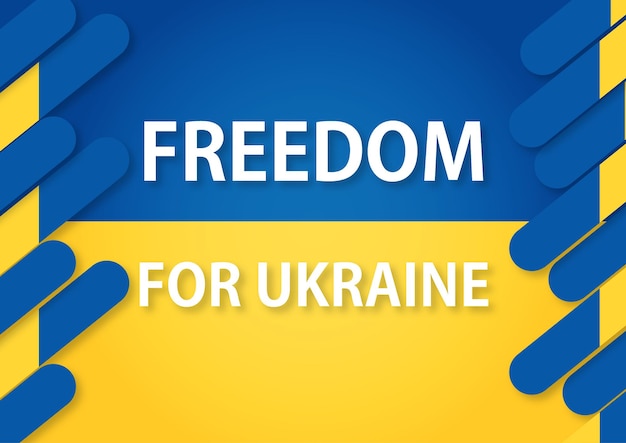 Vector vrijheid voor oekraïne achtergrond en teksteffectontwerp premium vector