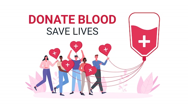 Vrijwilligersvrouw en man die bloed doneren. Bloeddonor liefdadigheid.