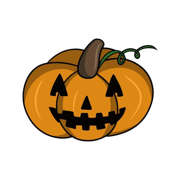 Vrolijk gelach pompoen karakter Leuke pompoen lachen op Halloween in cartoon stijl vector