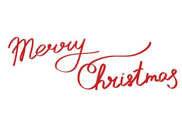 Vrolijk kerstfeest belettering geïsoleerd Handgemaakte belettering kalligrafie inscriptie Vector kunst