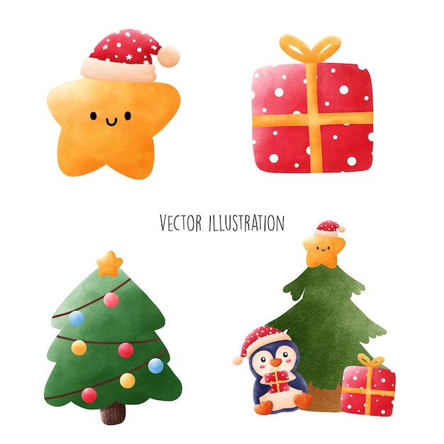 Vector vrolijk kerstfeest collectie