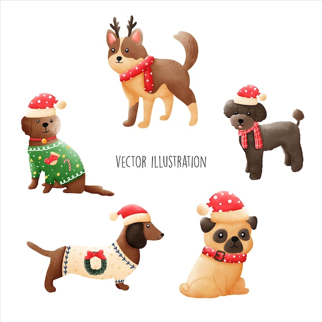 Vector vrolijk kerstfeest collectie