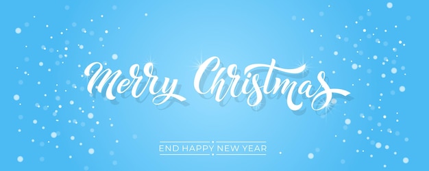 Vrolijk kerstfeest en Gelukkig Nieuwjaar handgeschreven kalligrafie Vector vakantie illustratie element Typografisch element voor felicitaties