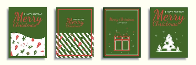 Vrolijk kerstfeest en nieuwjaar 2022 brochure covers set xmas minimale banner ontwerp vector