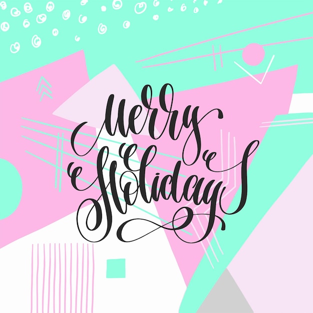 Vrolijk kerstfeest - hand belettering poster naar wintervakantie ontwerp, kalligrafie vectorillustratie