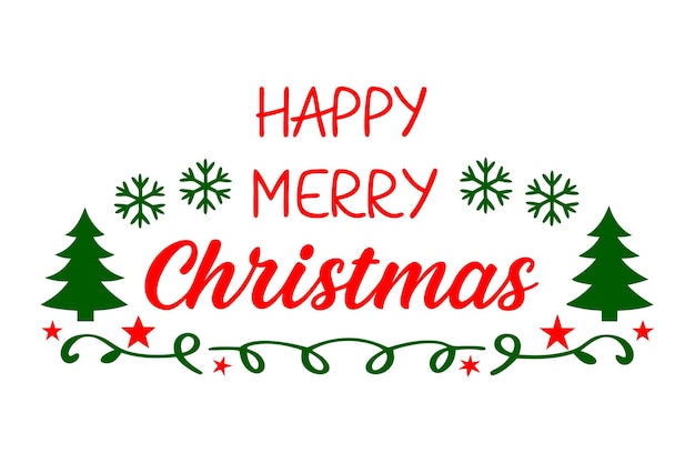 Vrolijk kerstfeest kalligrafie vectorkunst illustratie