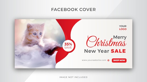 Vrolijk kerstfeest Nieuwjaar mode Facebook-omslagsjabloon