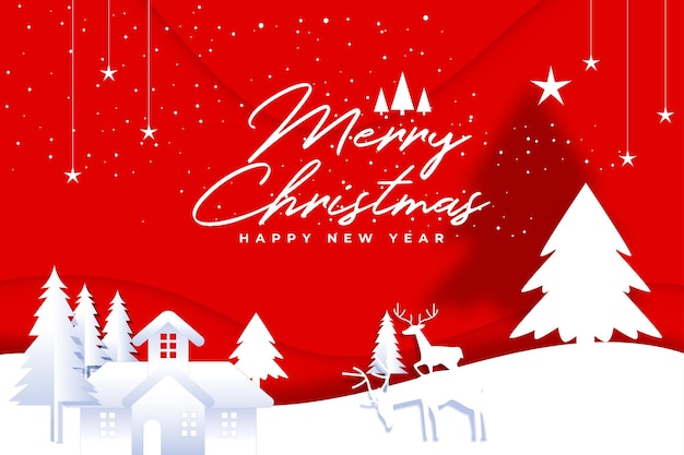Vrolijk kerstfeest op witte en rode achtergrond