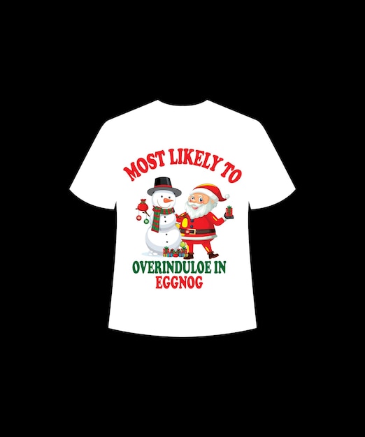 Vector vrolijk kerstfeest t-shirt ontwerp