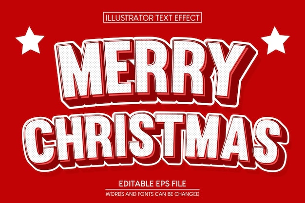 Vrolijk kerstfeest Tekst-effect bewerkbaar tekst-effect