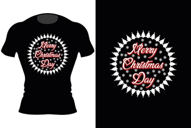 Vrolijk kerstfeest typografie t-shirtontwerp