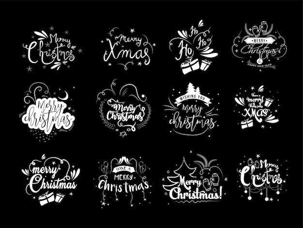 Vector vrolijk kerstfeest typografie.