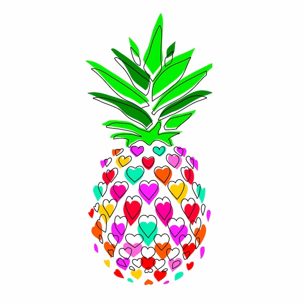 Vrolijke ananas vectorillustratie