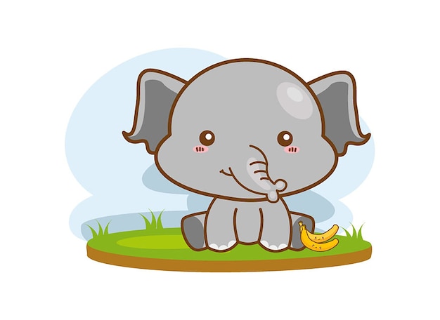 vrolijke babyolifant op een witte achtergrond