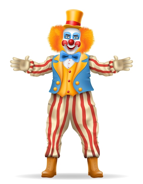 vrolijke clown acteur en circus personage vector illustratie