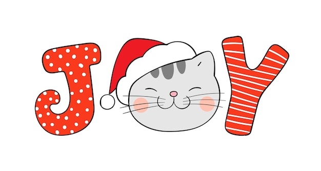 Vrolijke kerst kitten illustratie