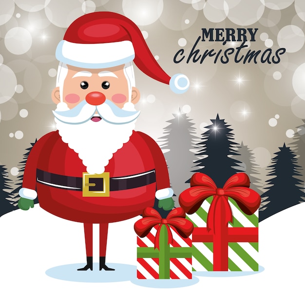 vrolijke kerst santa claus cartoon groet ontwerp