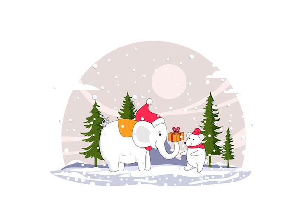 Vrolijke kerst Vectors Illustratie Flat