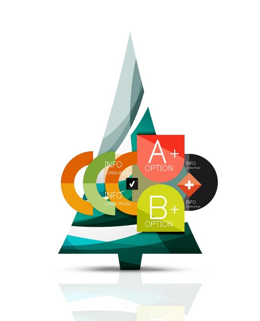 Vrolijke kerstboom met infographics