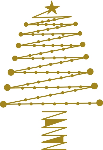 Vector vrolijke kerstboom met licht kaart illustratie grafisch element art