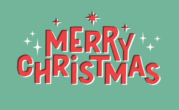 Vrolijke kerstbrieven Typografie vectorillustratie Vintage print effect