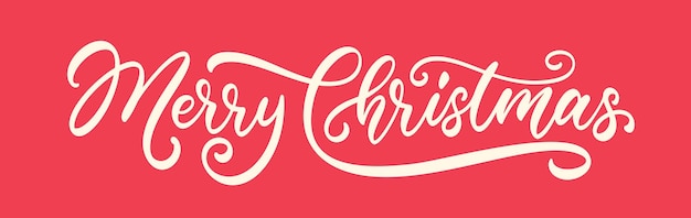 Vrolijke kersthandschriften typografie voor banner