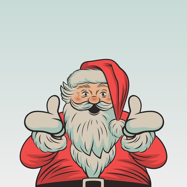 Vrolijke kerstkaart met Happy Santa Claus in Retro Cartoon Comic Style Verward Verward Vragen vertellen Vragen Santa Character Vrolijk Kerstfeest en Gelukkig Nieuwjaar Holiday Greeting Card