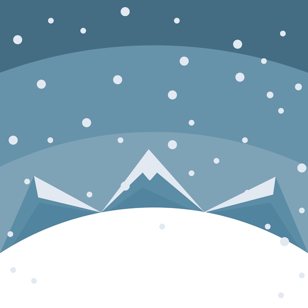 Vrolijke kerstkaart van bergen in de sneeuw