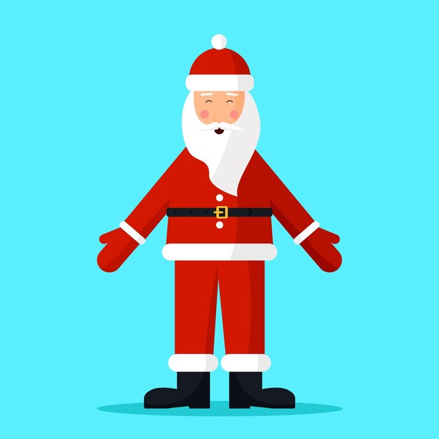 Vrolijke Kerstman op blauwe achtergrond Vrolijk Kerstmis en Gelukkig Nieuwjaar
