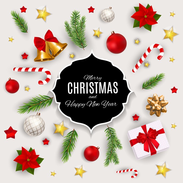 Vector vrolijke kerstmis en nieuwjaar achtergrond