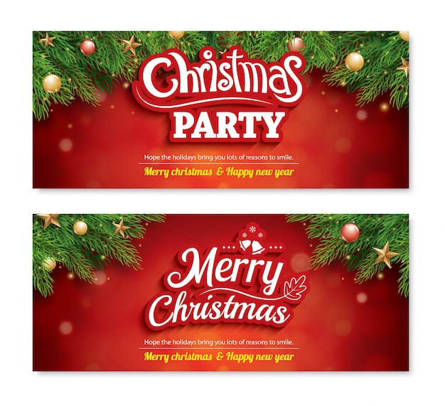 Vrolijke Kerstmis uitnodiging partij banner