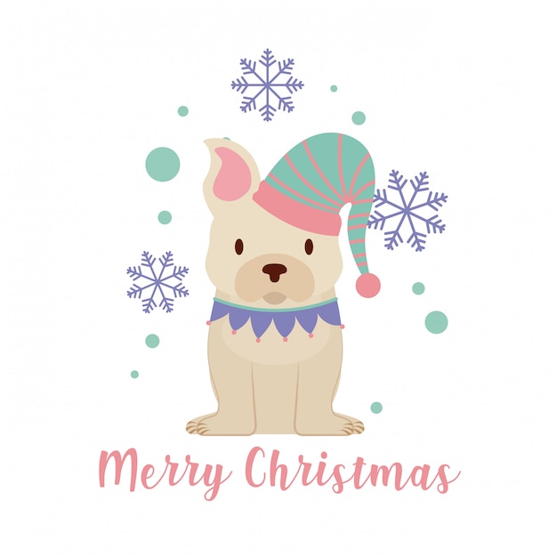 Vrolijke Kerstmiskaart van de hond
