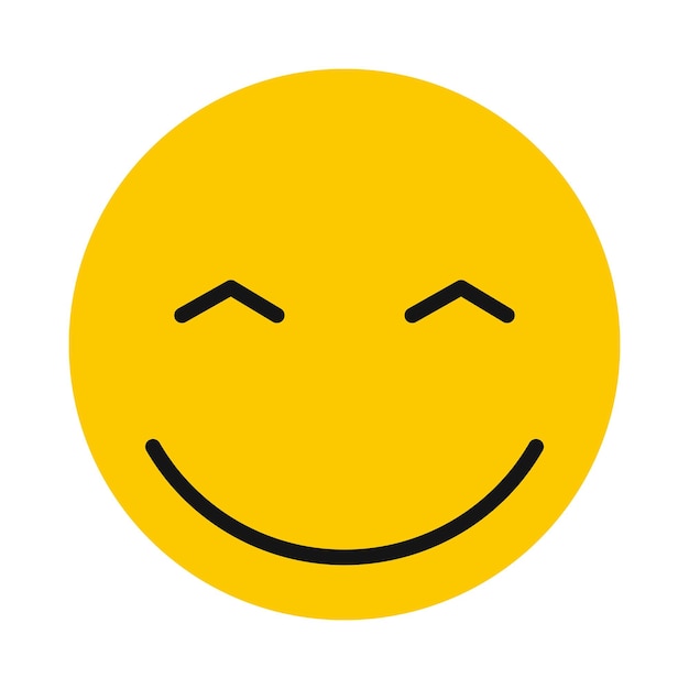 Vrolijke smiley icoon in vlakke stijl geïsoleerd op witte achtergrond Gezichtsuitdrukkingen symbool