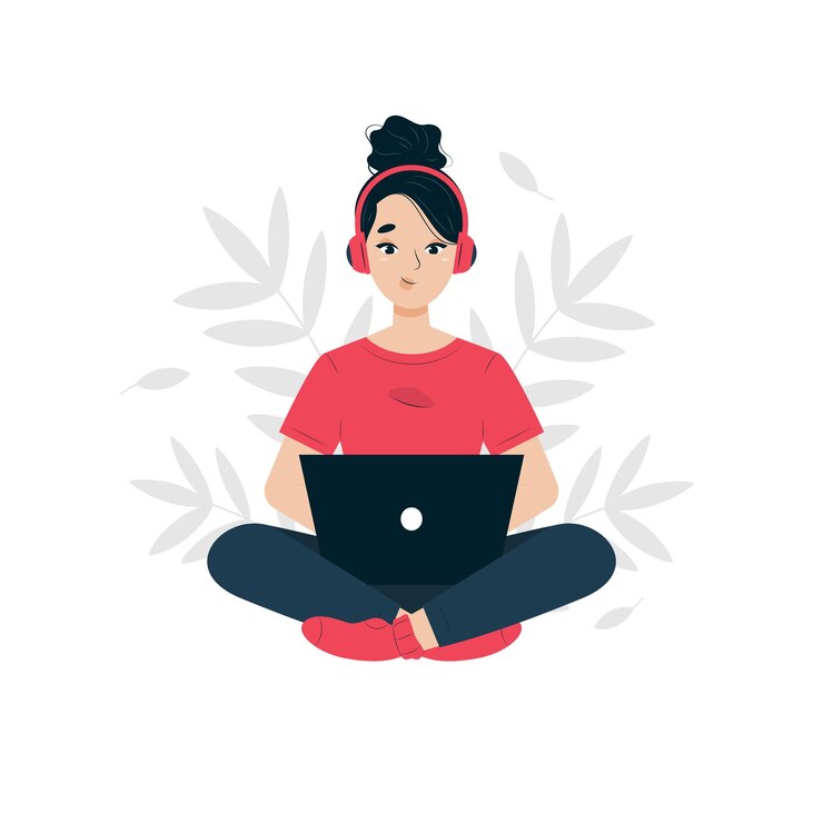Vrouw aan het werk op laptop