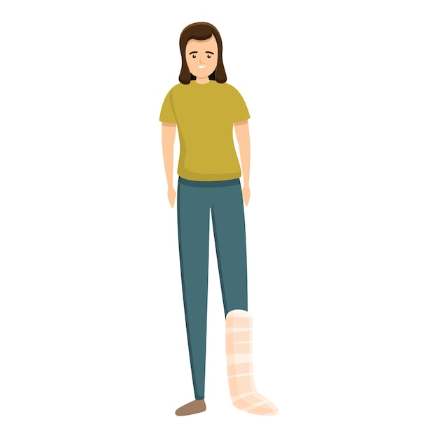 Vrouw been verband pictogram Cartoon van vrouw been verband vector pictogram voor webdesign geïsoleerd op een witte achtergrond